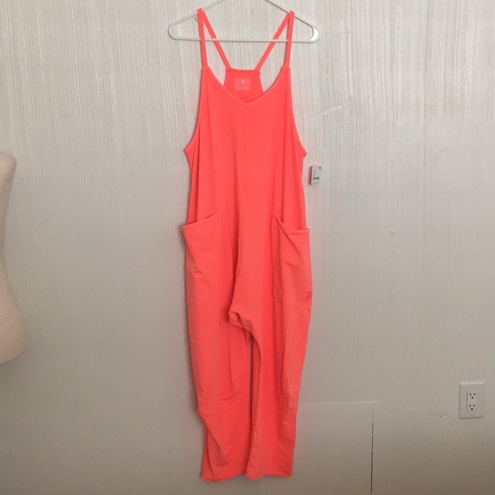 NWT $70 Free People Hot Shot Onsie Jumpsuit Hot Watermelon Yoga Fitness XS - Picture 2 of 5